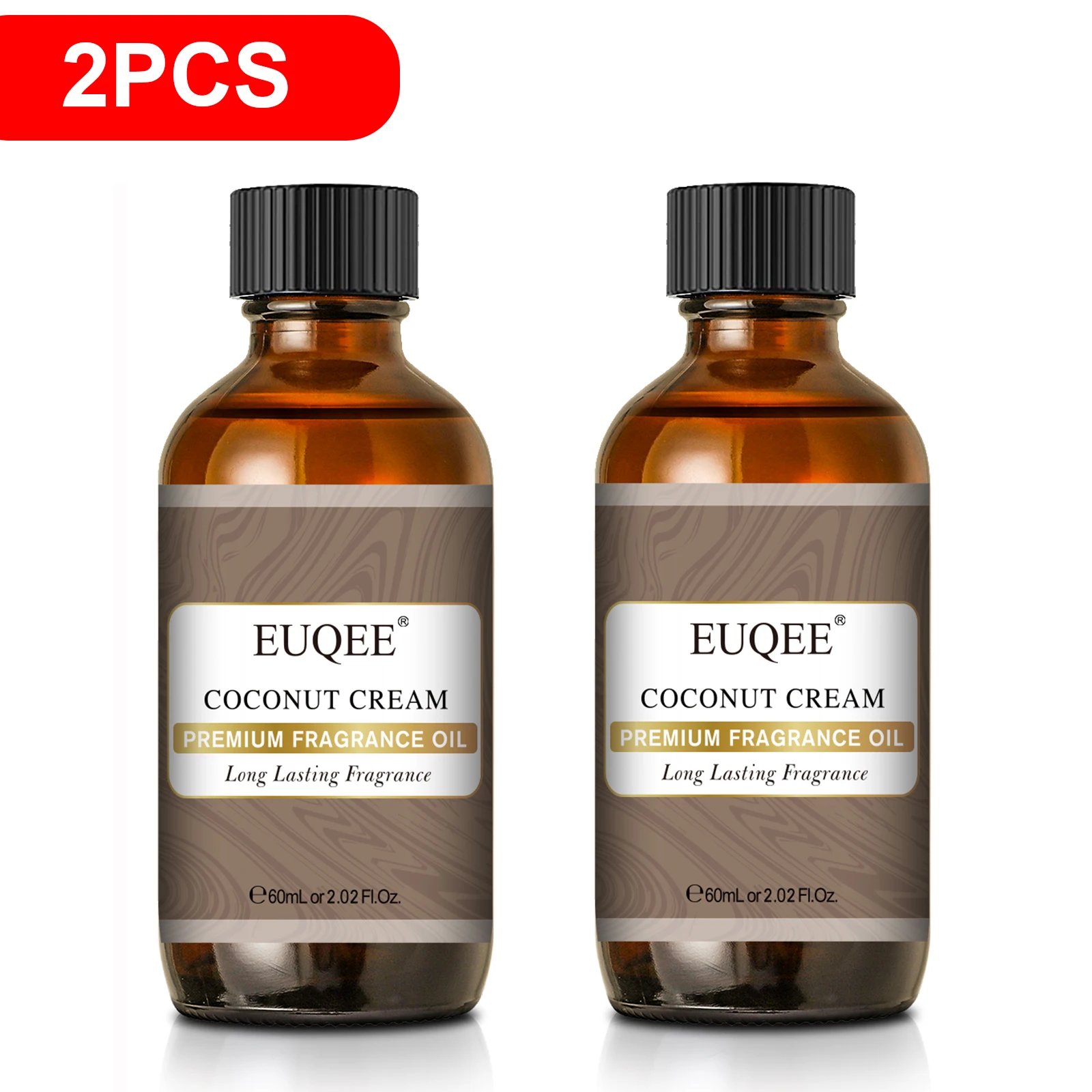 EUQEE-Juego de aceites aromáticos para hombre, difusor de 60ml, crema de coco, pastel de calabaza, cuero, café, Bahía, ron, aceite aromático, 2 uds.