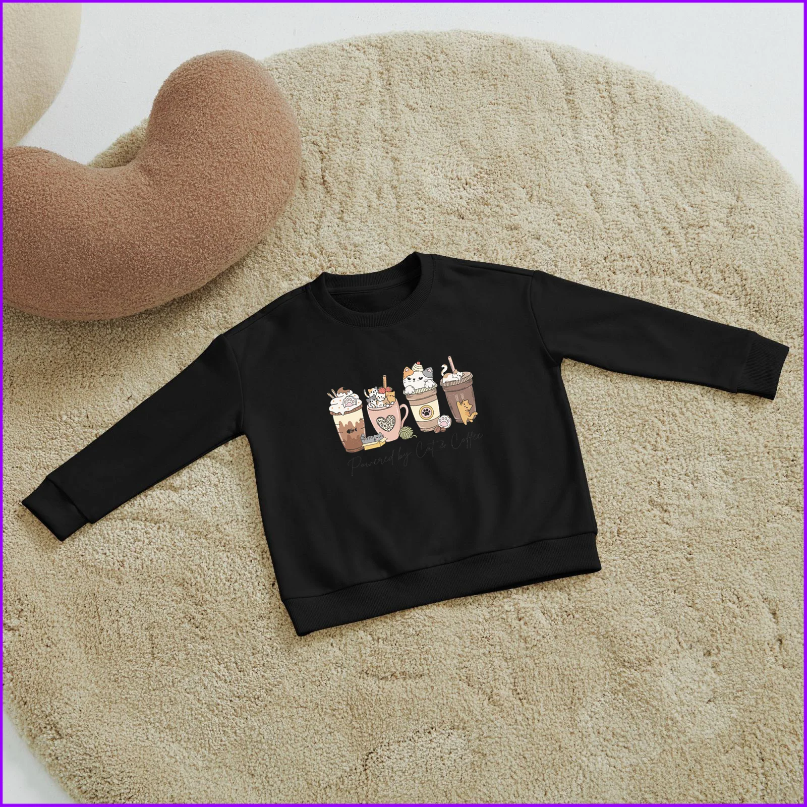 Powered By Cat And Coffee Yhbc133kids Boys Girls Hoodies Sweatshirts Designer Luxury Pink Chile Cosplay Letter Fashion Manga Tee