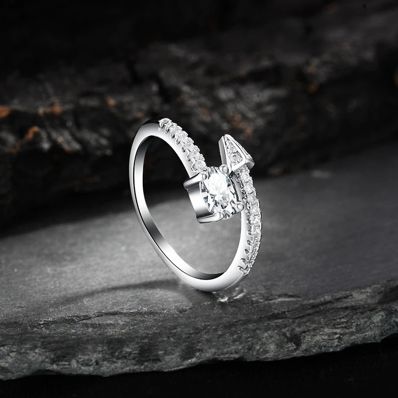 New 925 Sterling Silver Ring 5A Zircon Adjustable for Women Wedding Jewelry Engagement Charm Party Fashion Top Quality Ring