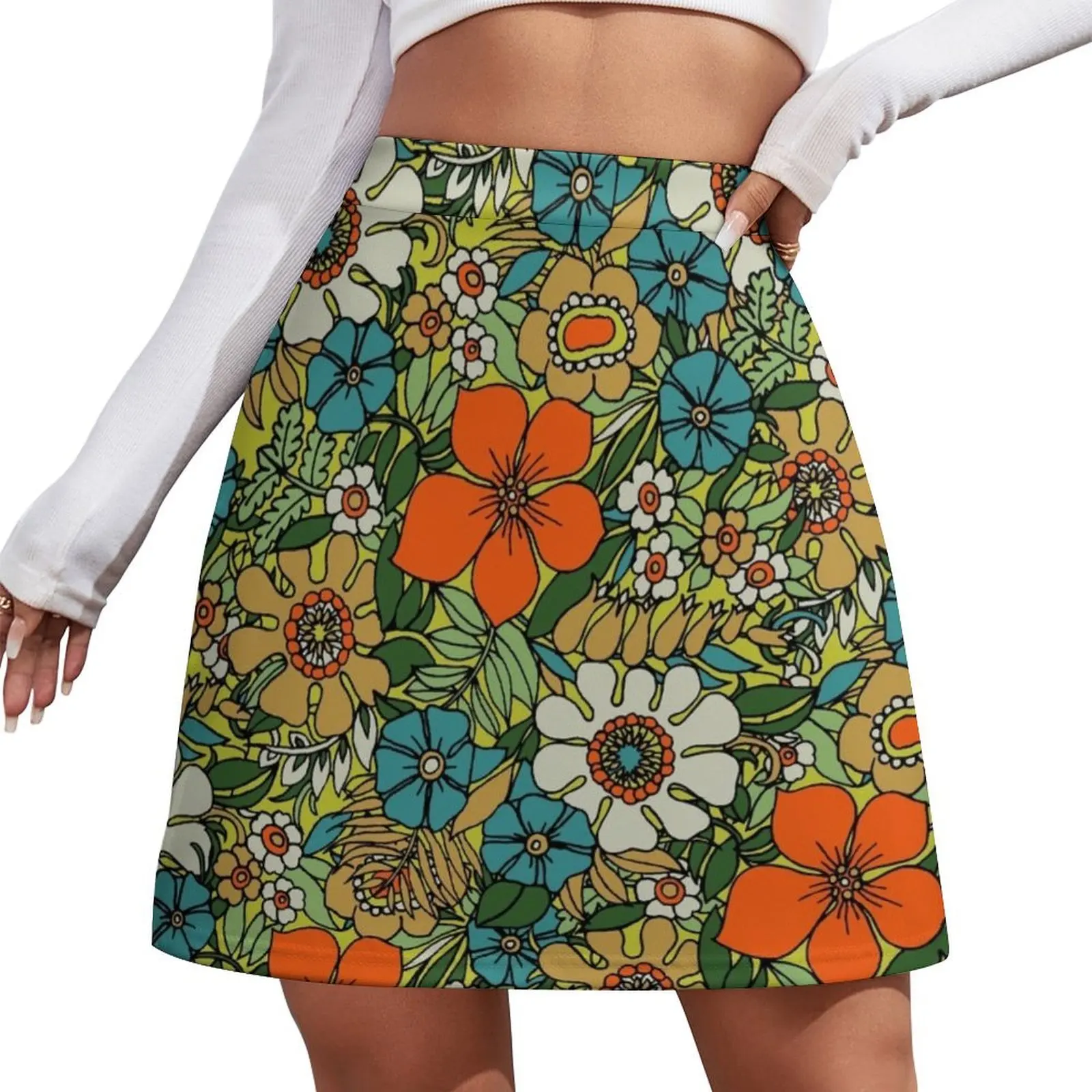 

70s Plate Mini Skirt Miniskirt woman fashion womens clothing Mini Skirt