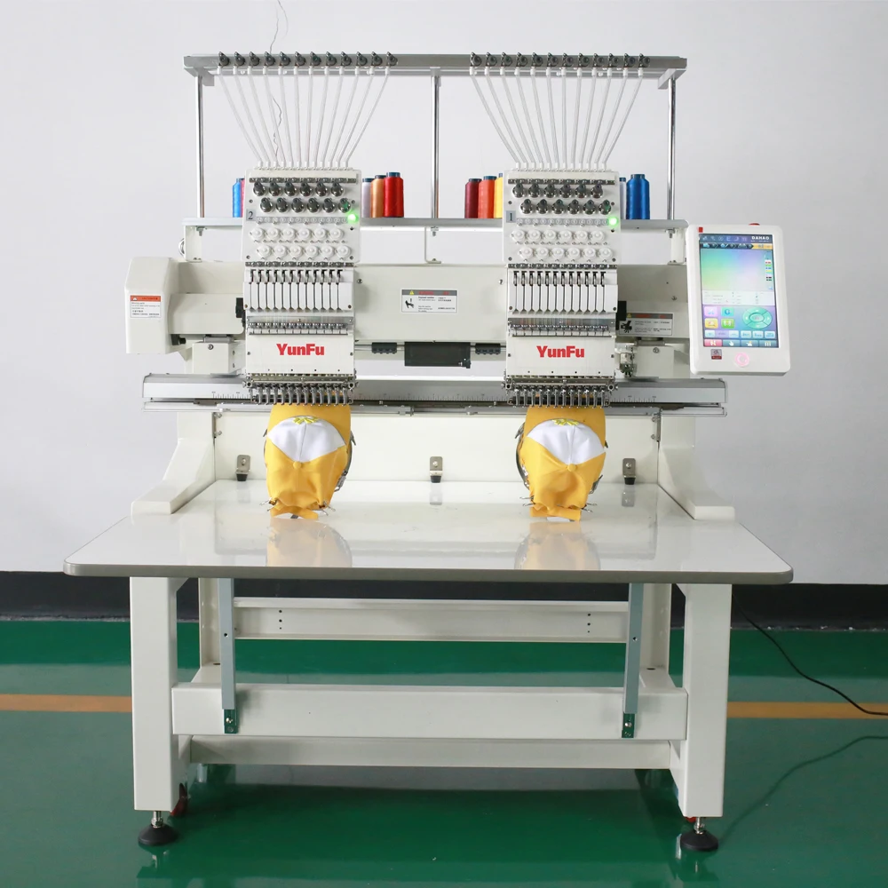 DDP 12 15 Needles Similar YUNFU Monogram 2 Head Embroidery Machine Dahao Computerized  for Retail and Printing Shops