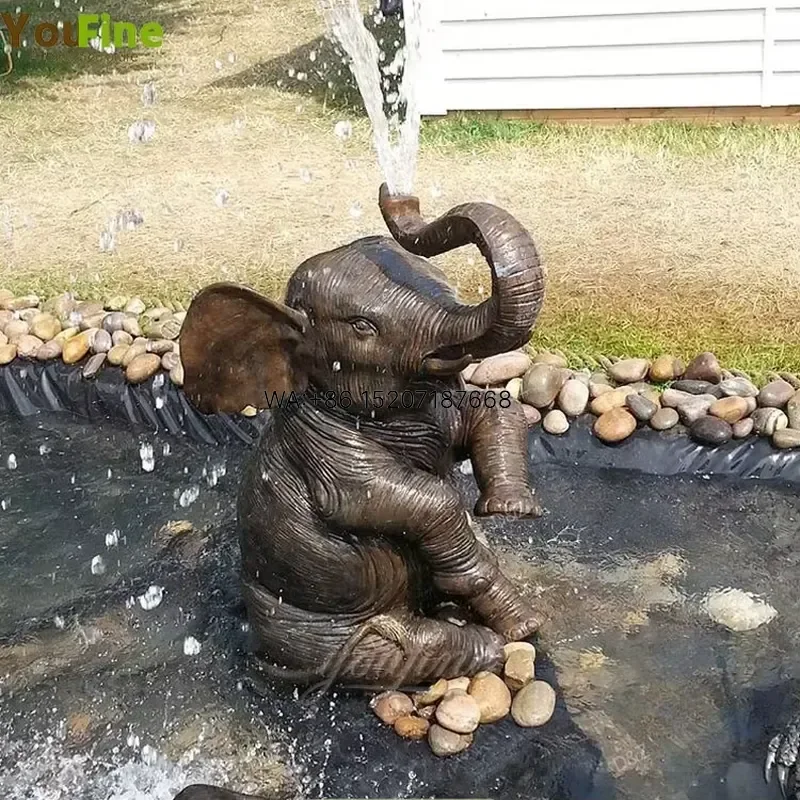 Wmwmnu Life Size Bronze Elephant Fountain Outdoor Decoration for Sale