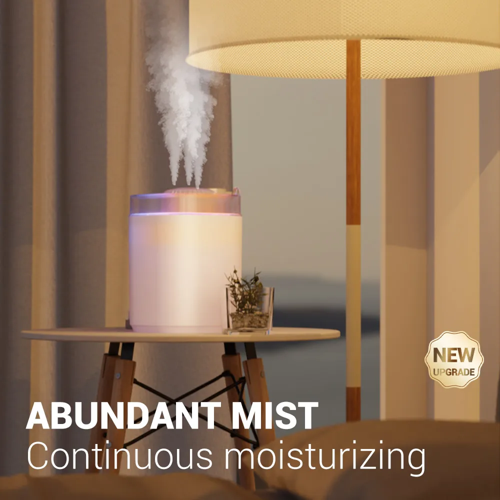 Fabrikversorgung 3L USB-Ultraschall-Luftbefeuchter, bunter LED-Aromaöl-Diffusor, große Kapazität, kühler, warmer Nebel, intelligenter Luftbefeuchter