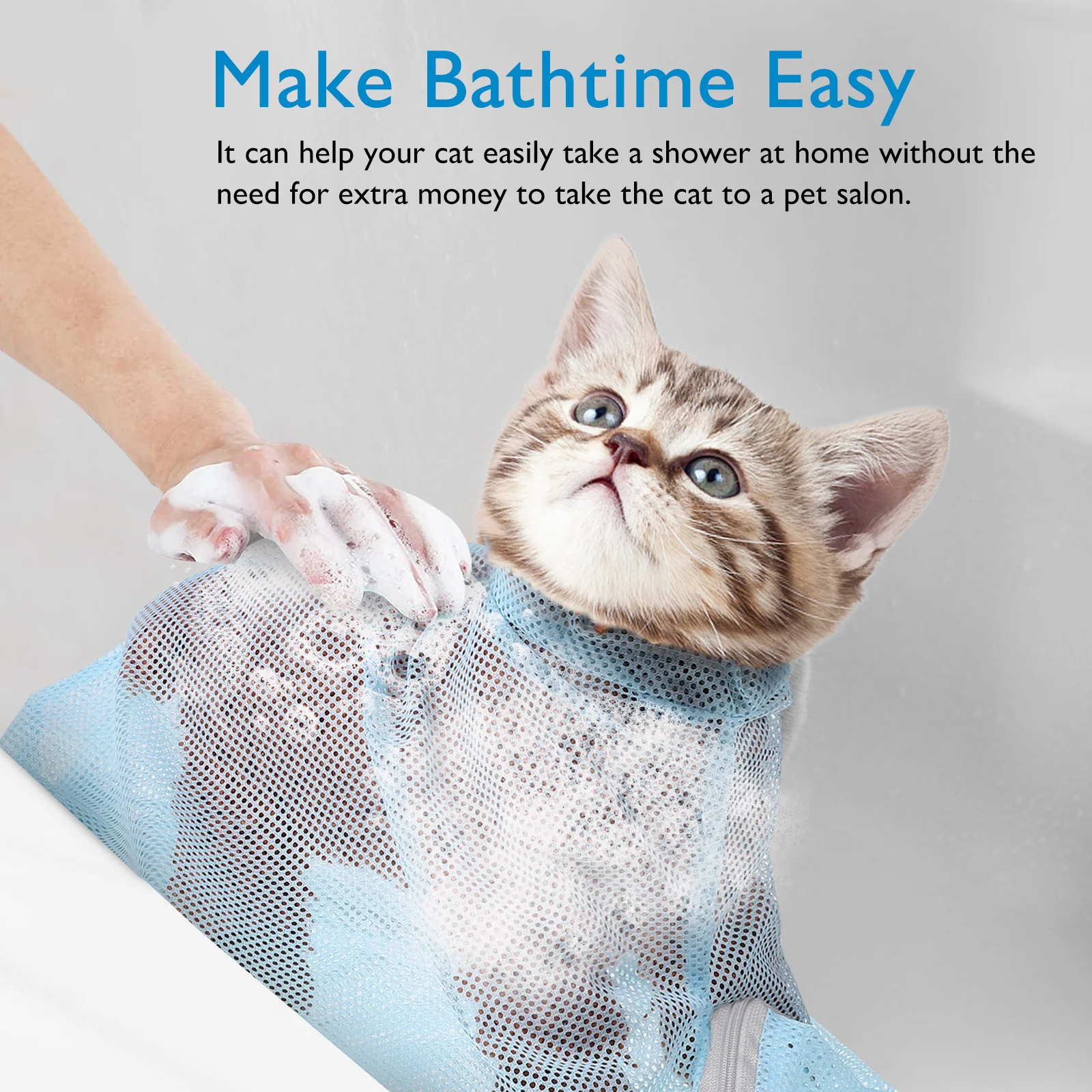 Tailoring Cat Shower Bag Tiny Cats Dog Cleaning Pp Immobilizing Cat Net For Bath Grooming Bathing