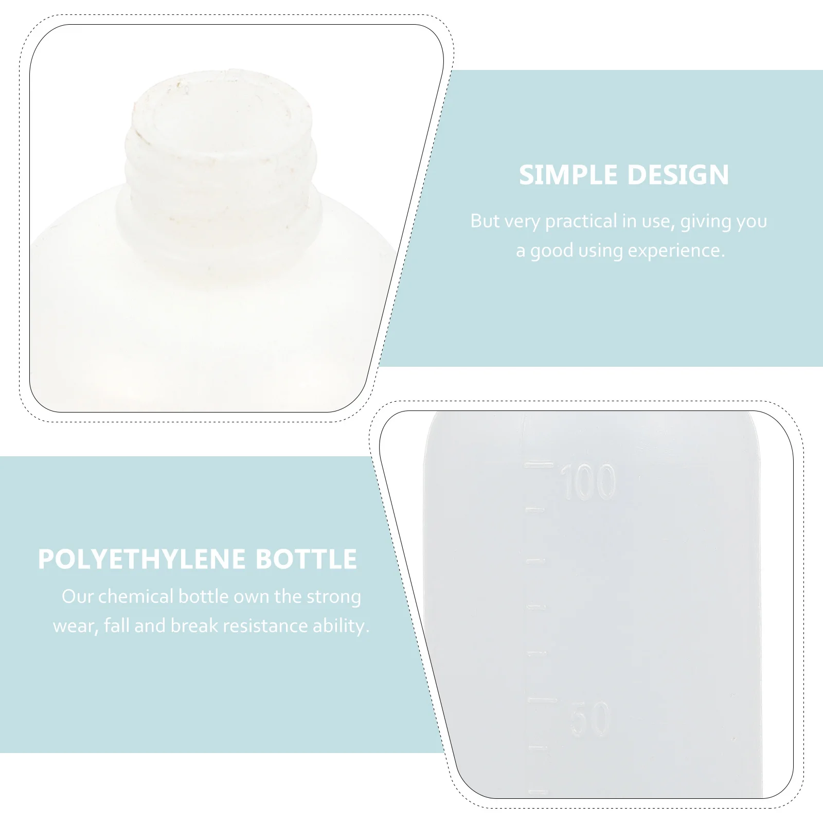 

6Pcs 100Ml Pe Reagent Bottles Chemical Resistant Precision Molded Sealing Laboratory Bottles Plastic Reagent Bottle