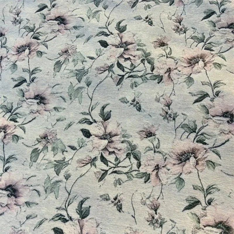 Elegant new Chinese-style floral women's dress fabric with peach blossom flower jacquard