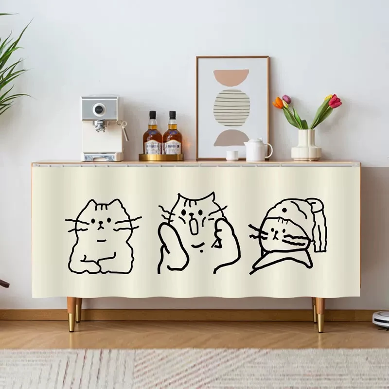 VIKAMA INS Wind Japanese Cabinet Curtains Cover Miscellaneous Cabinets Dust Doors Kitchen Cloak Curtains Velcro