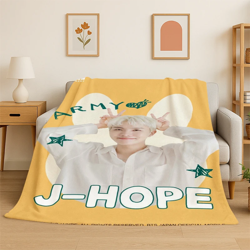 Cobertor de Flanela Kpop B-BTS Jung Hoseok J Hope, Cobertor Macio e Quente para Quarto, Sala de Estar, Viagem, Camping, Piquenique, Presente