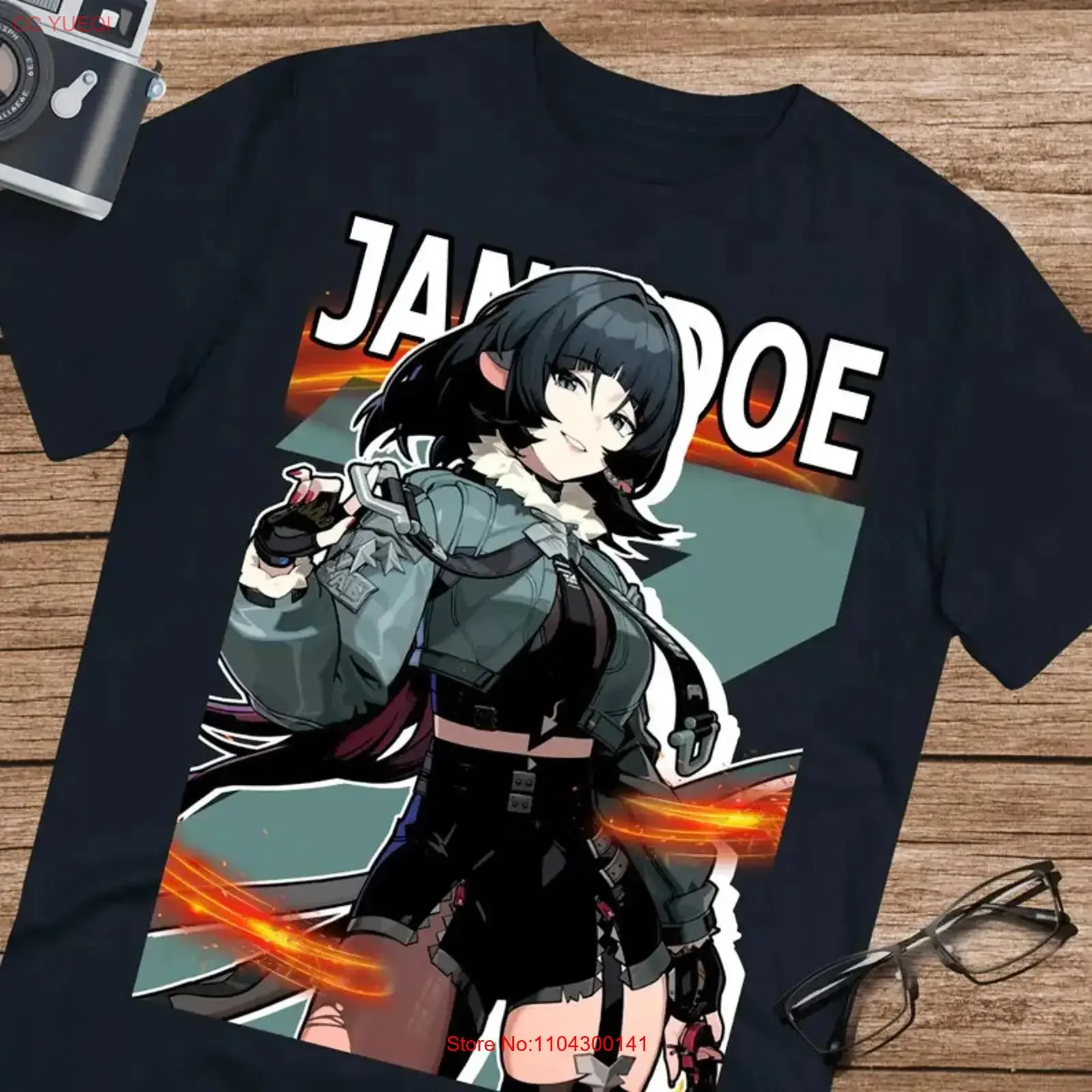 Anime Jane Doe Zenless Zone Zero T Shirt Size S 5Xl Black vintage Washed Stretched homme streetwear Top For Everyday Wear