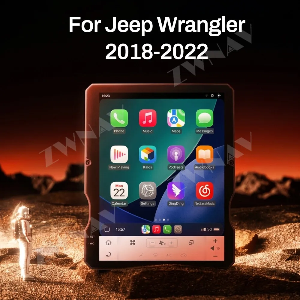 For Jeep Wrangler 2018-2022 Android15 Multimedia Video Player Carplay Autoradio Stereo GPS Navi Head Unit 12.1 Inch HD Screen