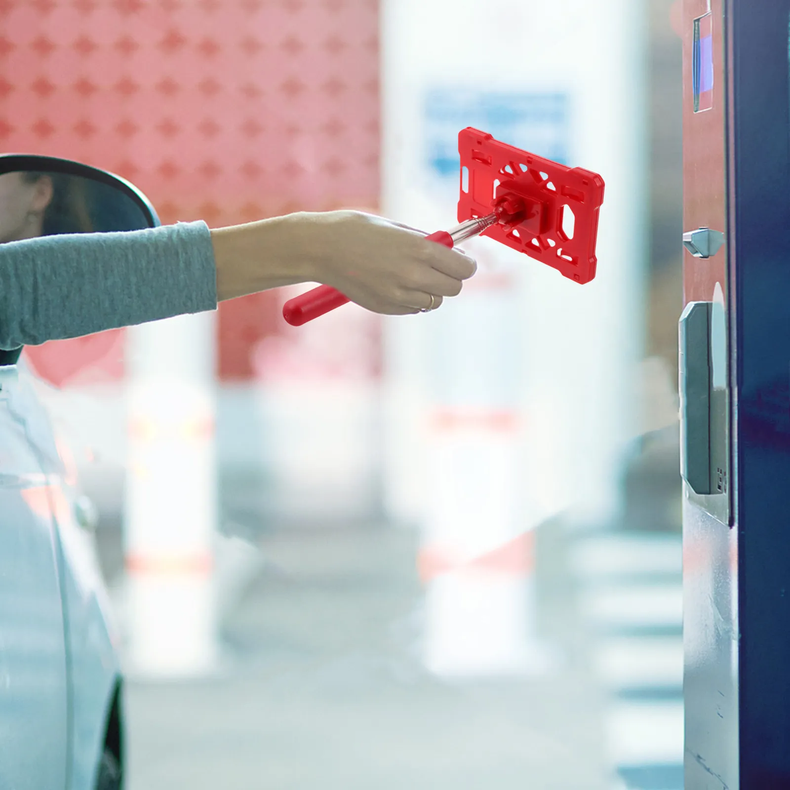Parking Telescopic Card Holder Rod Multifunctional Extendable Swiping Stick for Station Parking Lots Payment Gates and Access