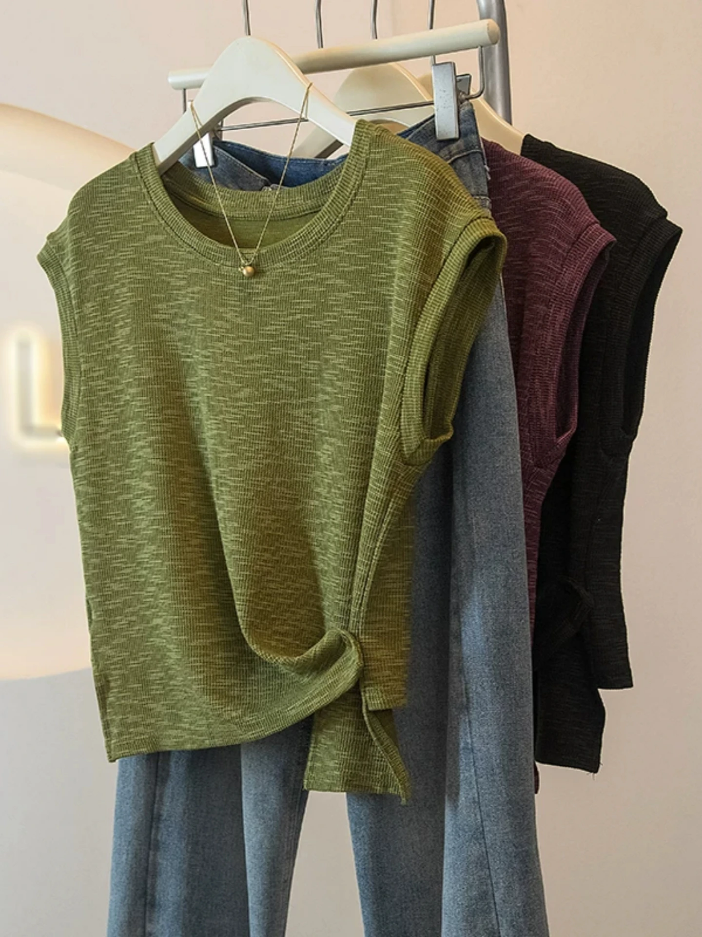 

Slimming Short Sleeve T-Shirt Women's Summer Fashion Large Size Asymmetrical Base Layer Top Korean Style Commute Wind