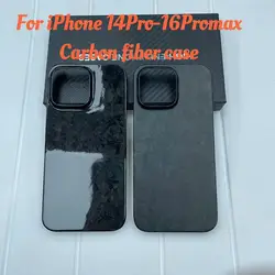 For iPhone 14pro forged carbon fiber case 15pro max drop-proof shockproof 16 promax anti-fingerprint hard case