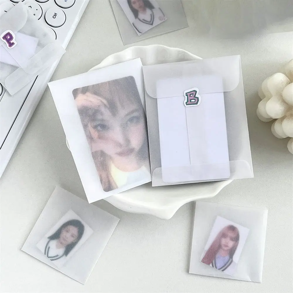 20Pcs Multi-function Butter Paper Butter Paper Bags Semi-transparent Dustproof Card Holder Postcard Card Storage Small Envelope