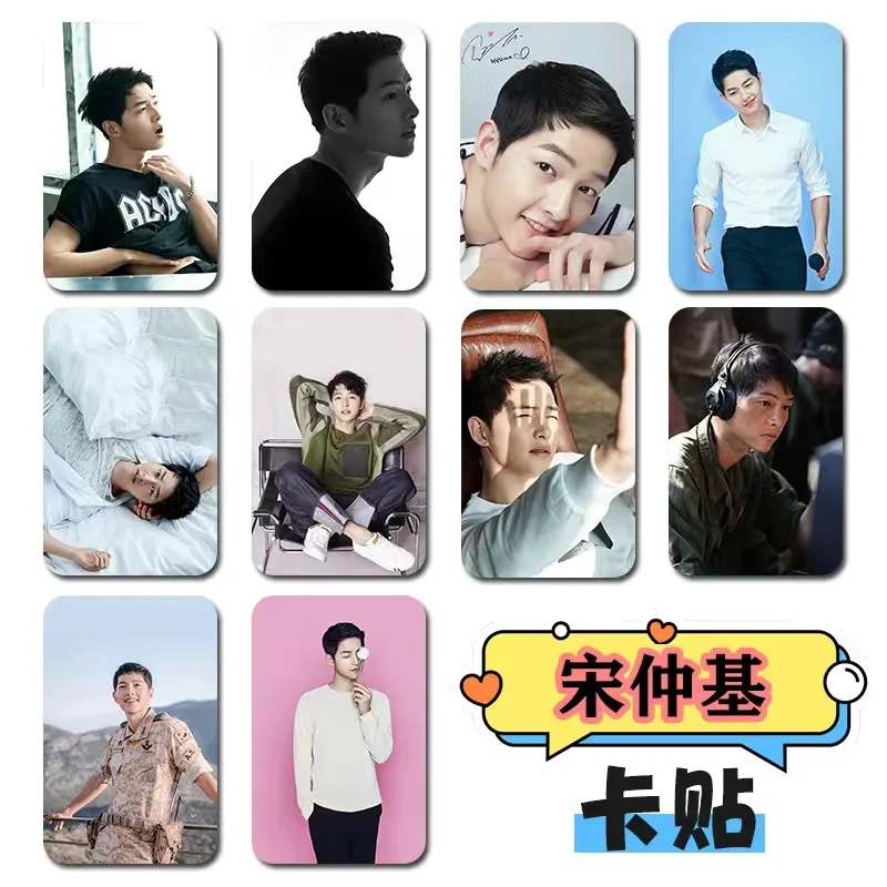 10PC/SET Song Joong Ki HD Poster Card Stickers Korean TV Descendants of The Sun Drama Stills Photo Bus Meal Phone DIY Decor