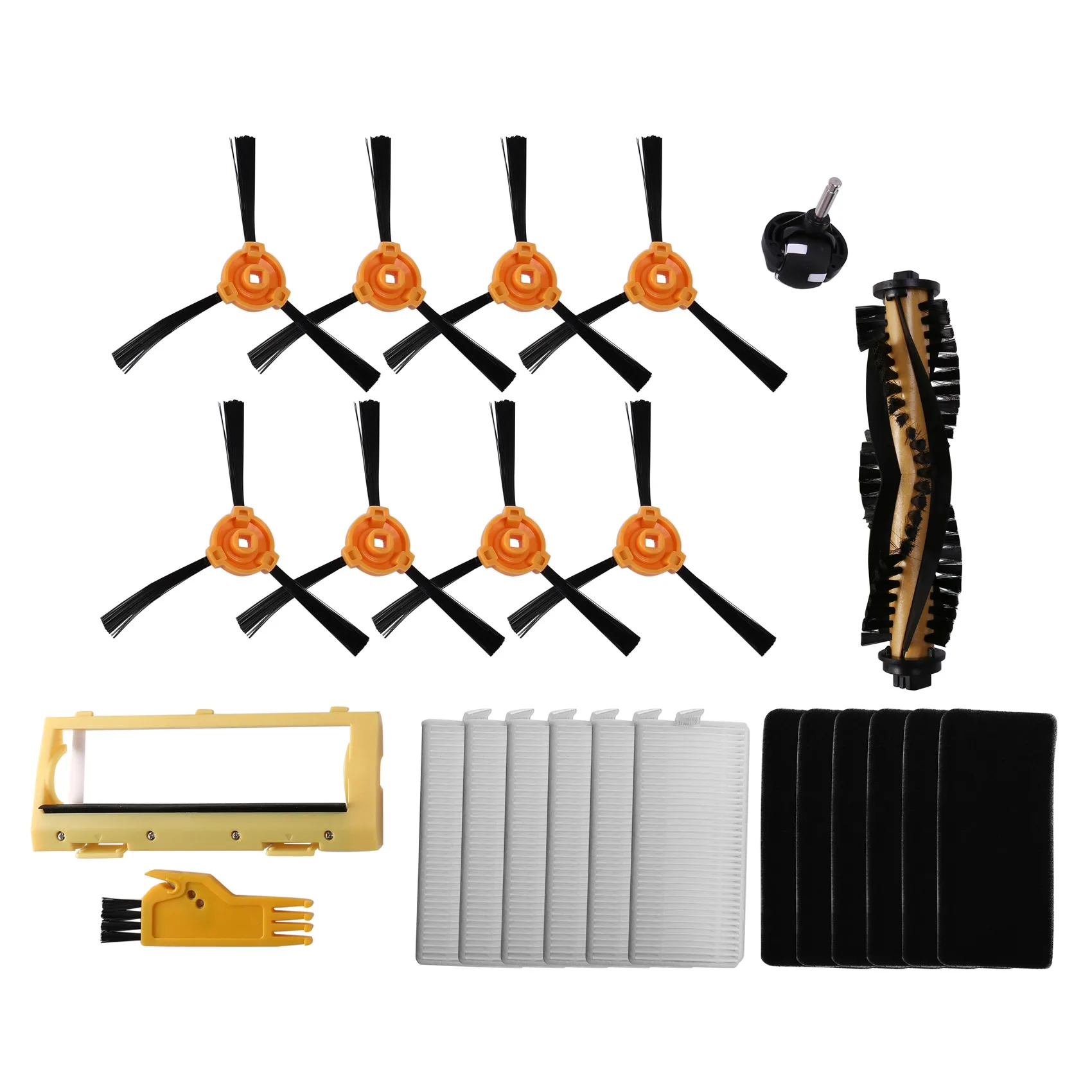 18 ชิ้นแปรงด้านข้างแปรงหลักกรอบล้อกรองสําหรับ ECOVACS DEEBOT 600 601 605 710 N79 N79S เครื่องดูดฝุ่นอะไหล่