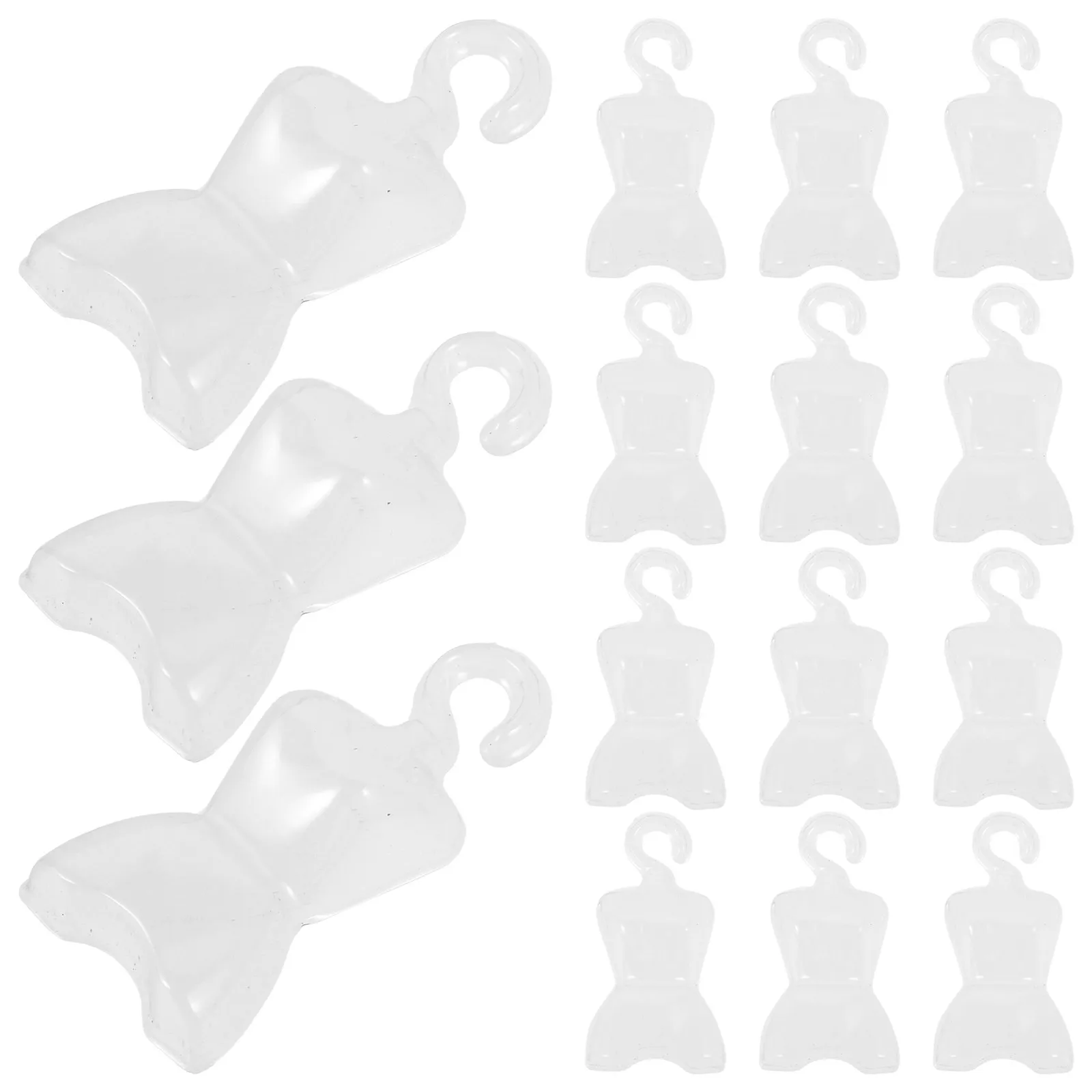 

100Pcs Clear Mini Dress Form Hangers 11cm Plastic Coat Hanger Mannequin Body Clothes Rack Organizer Coat Hanger Transparent