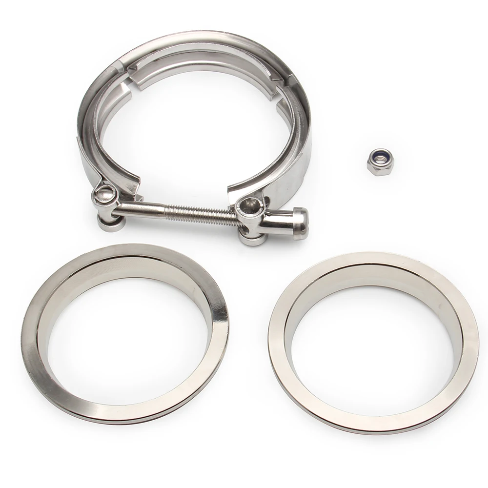 مشبك على شكل حرف V 2 بوصة 2.5 بوصة 3 بوصة 3.5 بوصة 4 بوصة مع شفة من الفولاذ المقاوم للصدأ للرجال والنساء مناسب لنظام العادم والشاحن التربيني والأنبوب السفلي وكاتم الصوت