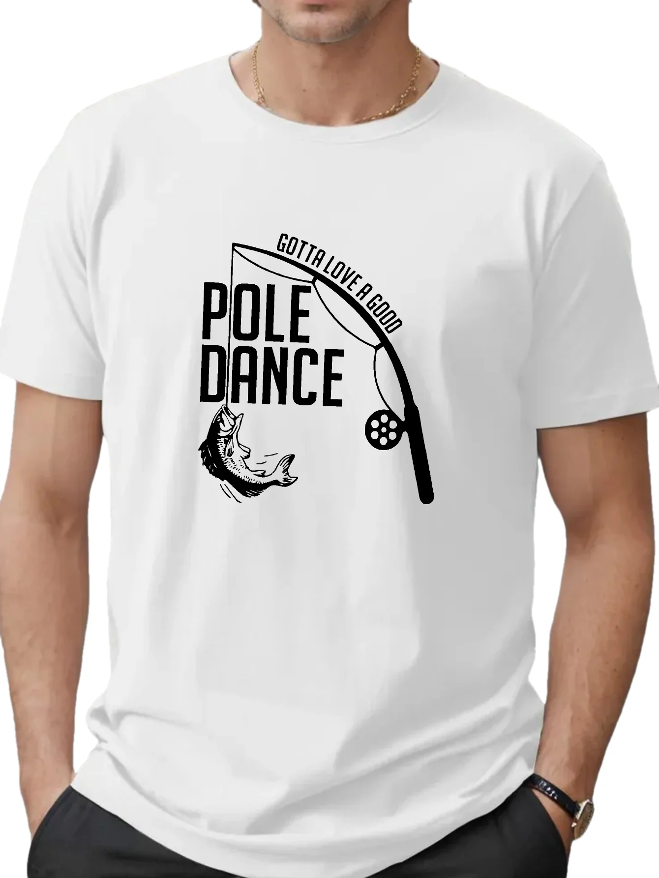 

Plus Size Mens Fish Graphic Print T-shirt Casual Short Sleeve Crew Neck Tee For Outdoor Mens Clothing