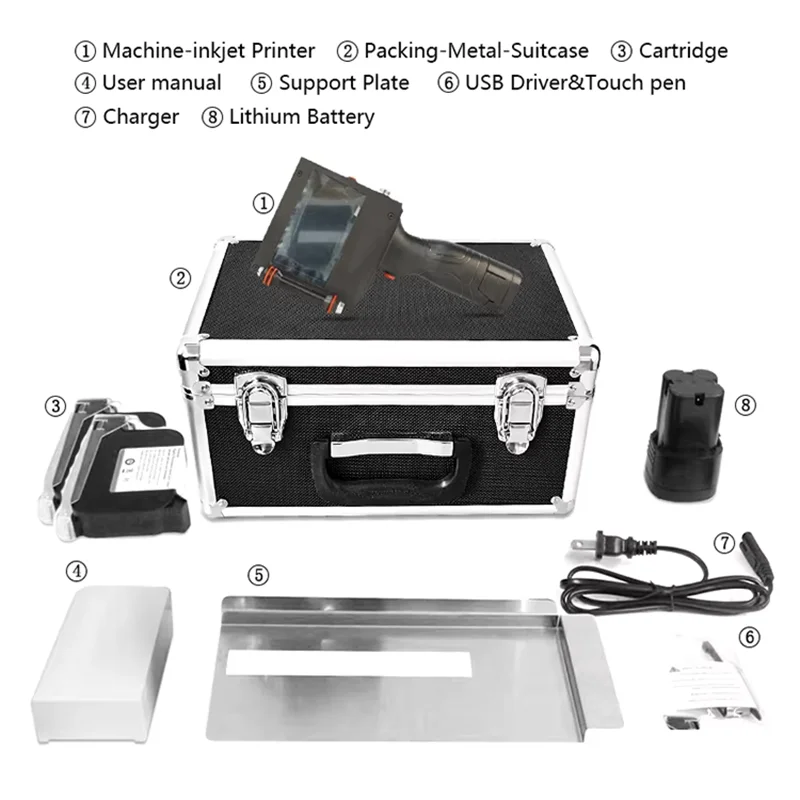 Portable Handheld Inkjet Printers Gun 50mm Bluetooth for Big Text Batch Barcode Label Date No encryption 50.8mm Printing Machine