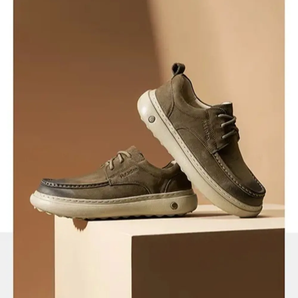 

Men's Summer Breathable Canvas Slip-On Casual Shoes Wide Head Lightweight Thick Bottom Casual Shoes Easy to Wear And Comfortable