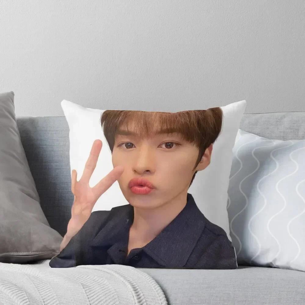 

Lee Know / Minho KissTheRadio 210111 Throw Pillow Plaid Sofa Sitting Cushion ornamental pillows Anime pillow