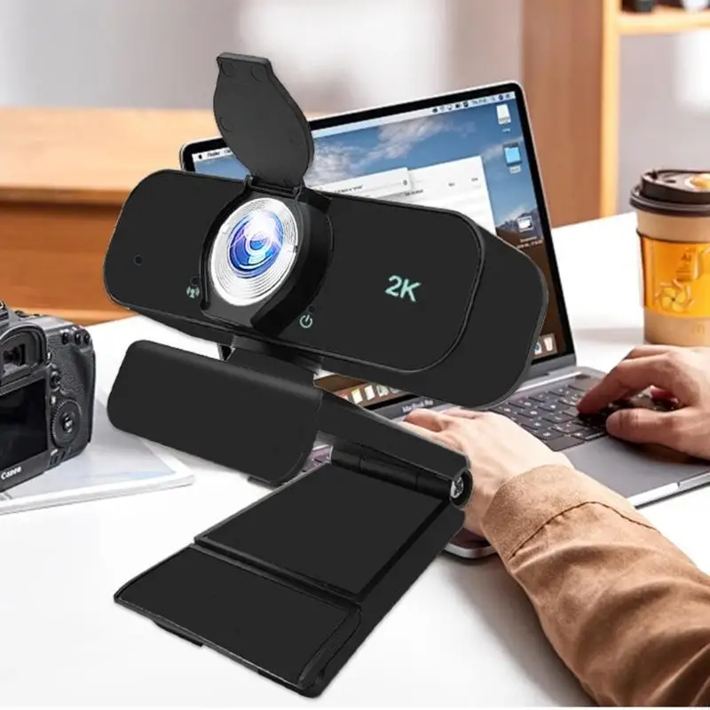 

USB Webcam Builts in Noise Cancelling Microphones and Adjustable Tripods Stand for High Definition 1080P 2K 4K Video Resolution