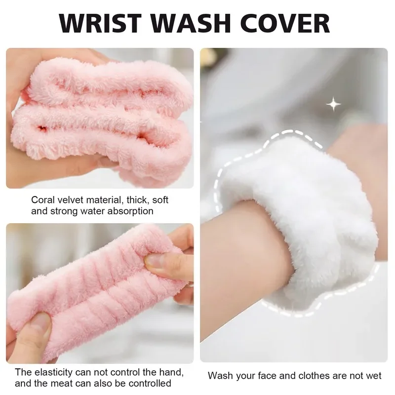 Makeup Watch Short Spa Absorbent Reusable Headwrap Strap Plush Hair Wrist  Accessories Washing Face Band Moisture-proof