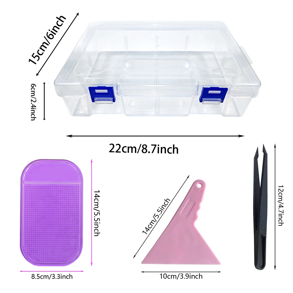 Accessori per strumenti per pittura diamante dot drill pen beads container set vassoio beads storage box kit di attrezzi fai da te scatola di immagazzinaggio in plastica