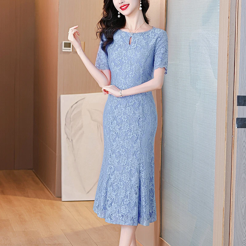 2025年ラグジュアリーシークイン半袖Oネックミディ丈ワンピース春夏ファッションエレガントウェディングドレス韓国ヴィンテージパーティープロム