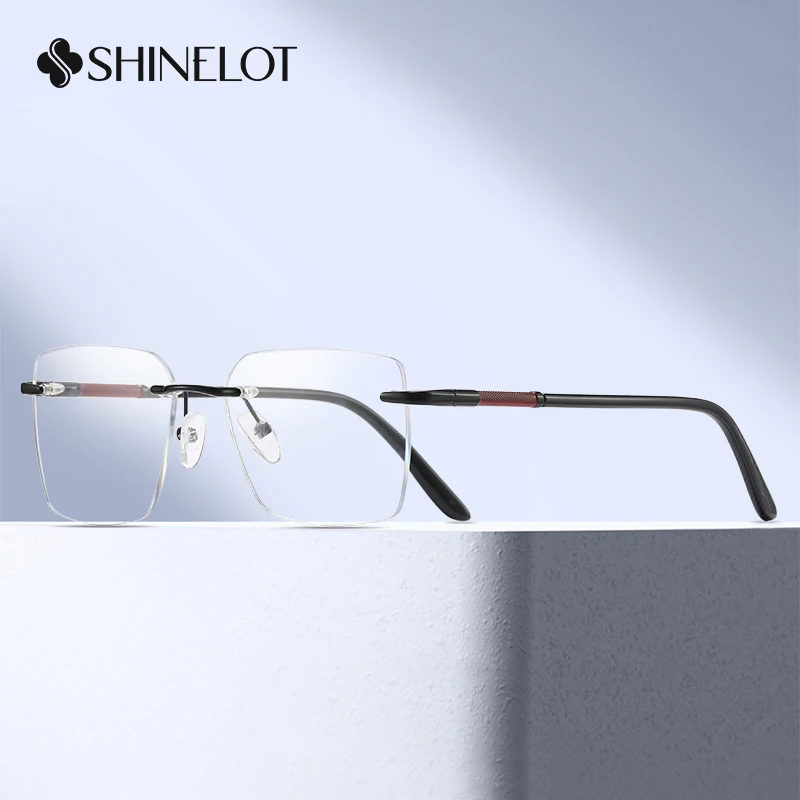 

91715 Classic Rimless Gentleman Eyeglasses Frame Optical Plain Glasses Youth Style Best-Selling Rectangle Eyewear