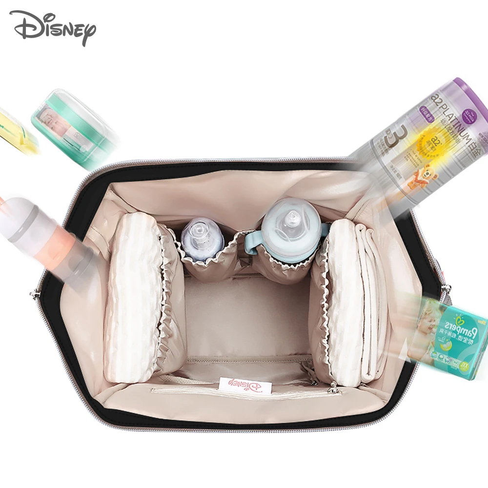 Disney-Bolsa de pañales de maternidad para madre, mochila de gran capacidad para cochecito, mochila de viaje para lactancia, cambiador de bebé con