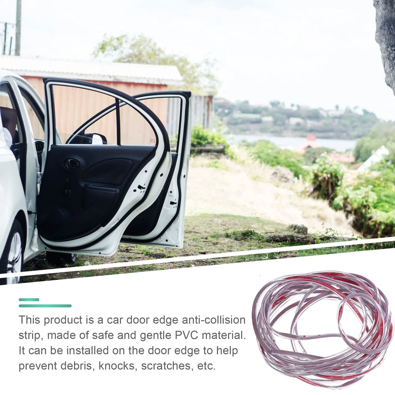 

2 Pcs Car Door Guard Protection Protector Strip Edge Protectors for Vehicles Trim