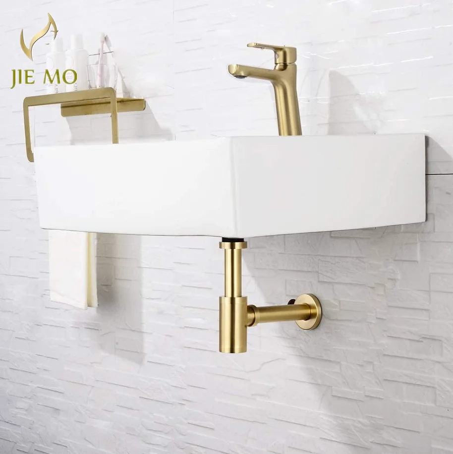 Deodorant water drainer set Right Angle into the wall brass basin accessories wash basin spring launching device drain pipe set