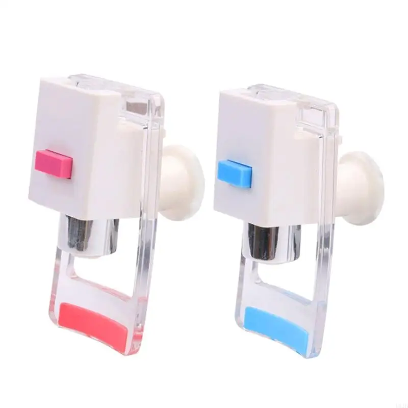 U1JB 2 Pieces Water Dispenser Replacement Push Faucet with Two Water Valves and Child Safety Lock Cold and Hot Water Spigot