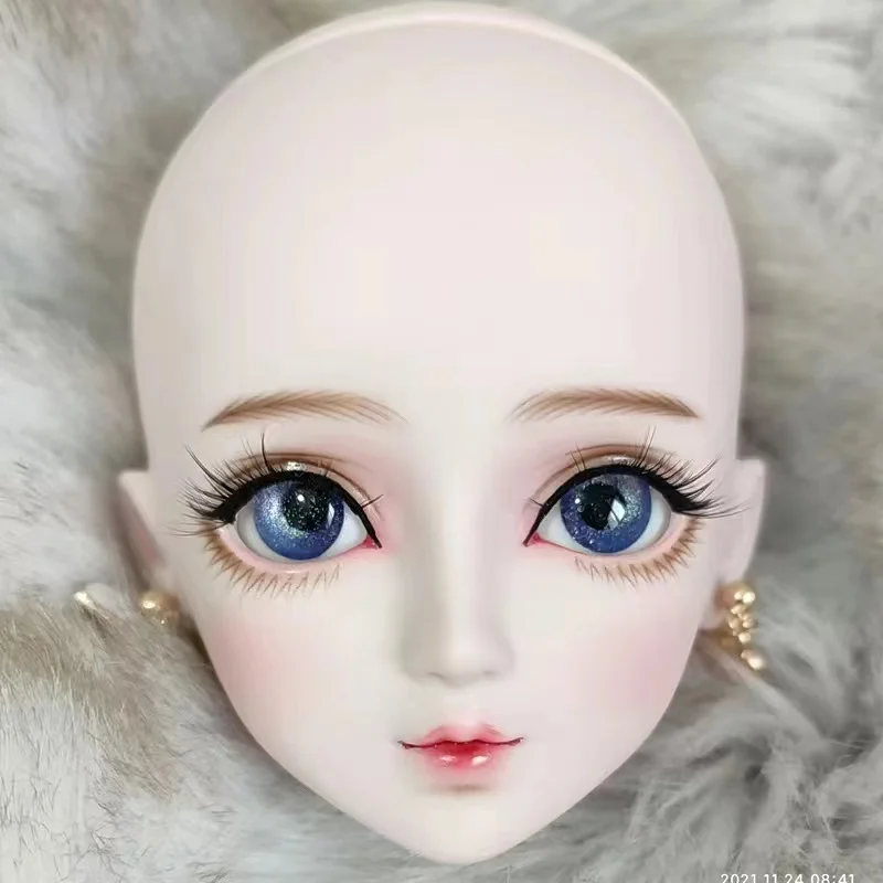 Handmade Makeup 1/3 60CM BJD Doll Head Cute Face With 3D Beautiful Eyes Fit For 1/3 BJD SD Doll Diy Toys For Girl Gift