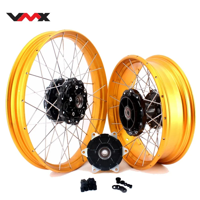 

【2025】VMX 2.15*21" / 4.25*17" Tubeless Wheels Rims Replacement For BMW F800GS 2008-2021 Black Hub Gold Rim