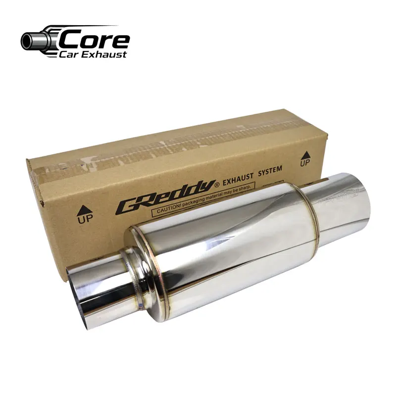 GReddy Car Exhaust Stainless Steel Muffler Modification Straight-Through Rear Section for Enhanced Sports Car Sound Outlet 89mm