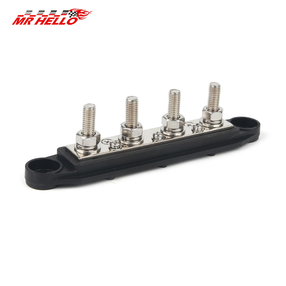 M8 M10 4 Ways Wiring Rows Bus Bar Terminal Block, Power Distribution Block Suitable For Car / Touring car / Yacht