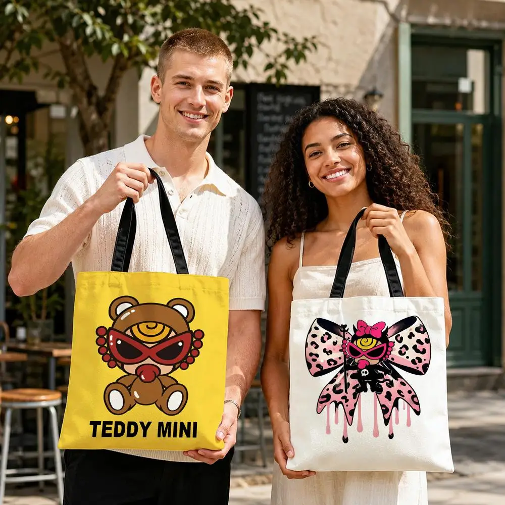 Sacs de rangement H-Hysteric.M-Mini, sac de shopping en toile durable, sac à bandoulière léger pour femmes, pour l'école et le shopping