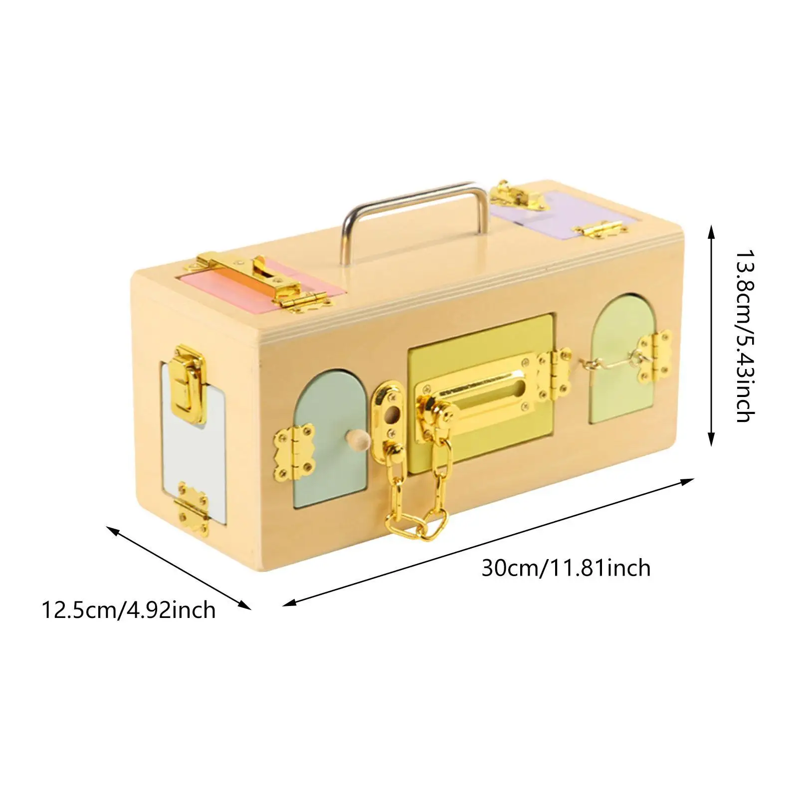 Montessori ล็อคกล่องของเล่นไม้ทักษะยนต์ปรับสําหรับเด็กอายุ 1 ปี