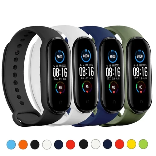 Imagen 2 del producto Pulsera de repuesto para Xiaomi Mi Band 3 4 5 6 7 correa de silicona para Miband 3 4 5 6 7 8 correa de reloj inteligente