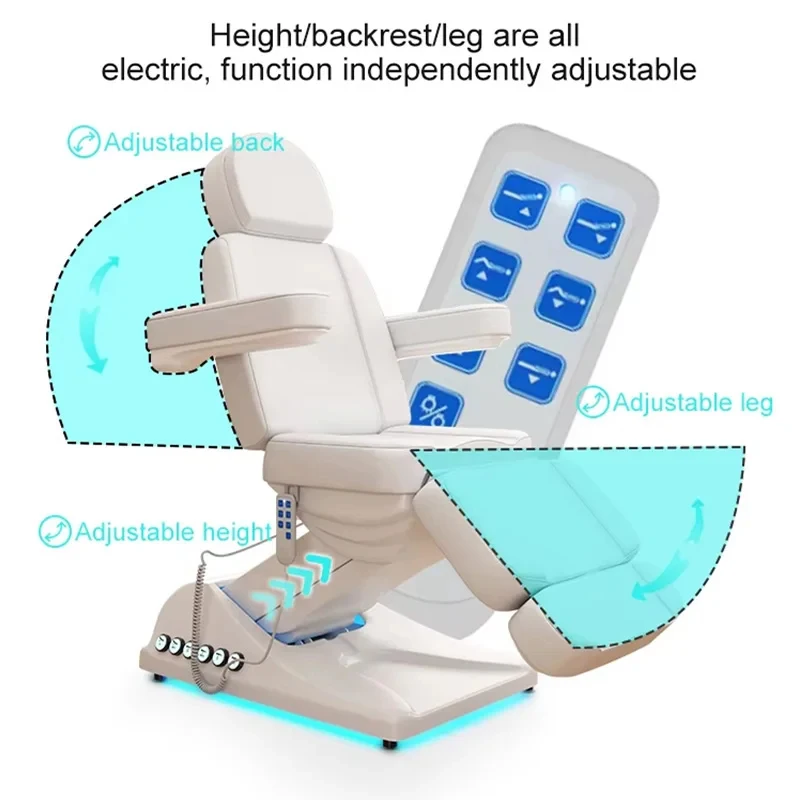 Professional Spa Thermal Stainless Steel Base Wide 3 Motors Foldable Adjustable Waterproof Massage Table Bed Cupping