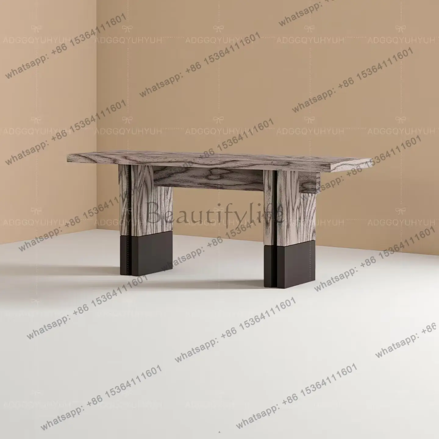 YJ  Retro Solid Wood Entrance Premium Foyer Entrance Table Cabinet Wabi Sandy Wind Color Matching Entrance Table