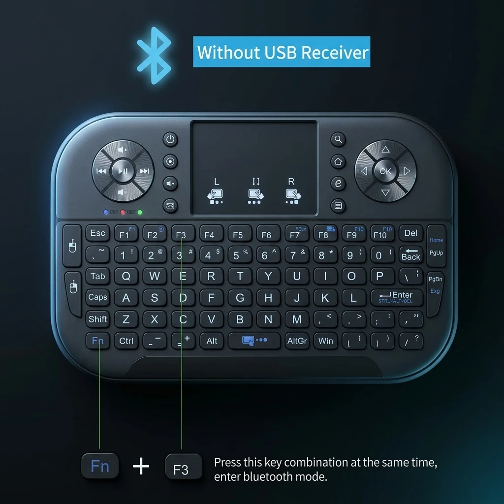 New A8 Mini Bluetooth Keyboard 2.4G Dual Mode Handheld Fingerboard Backlit Mouse Touchpad Remote Control for Windows Android TV