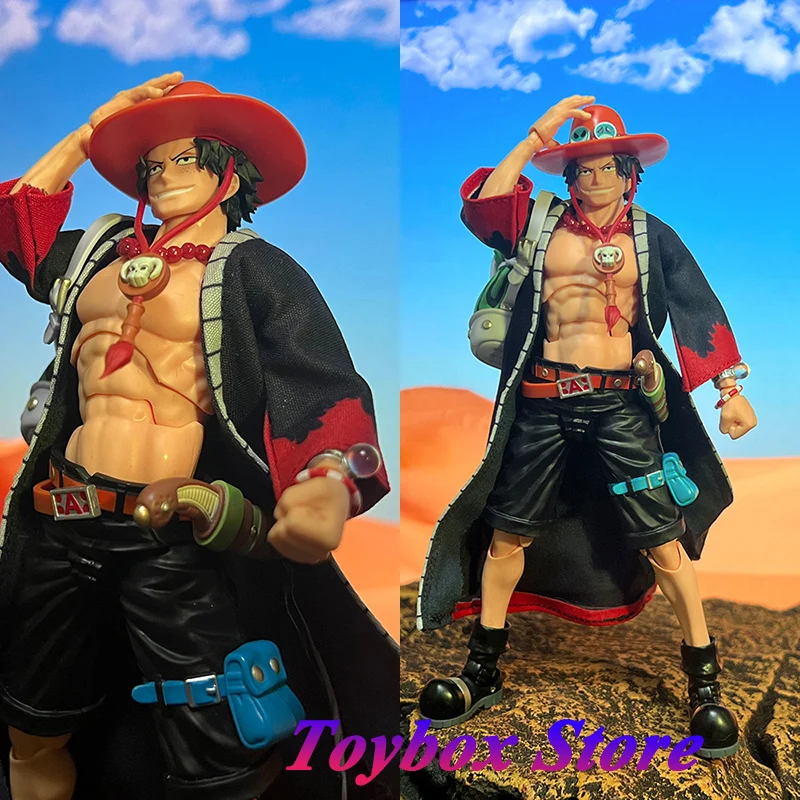 1/12 원피스 애니메이션 보이 에이스 미니 사막 가운 의류 슬림 윈드 브레이커 코트 액세서리 장난감 6