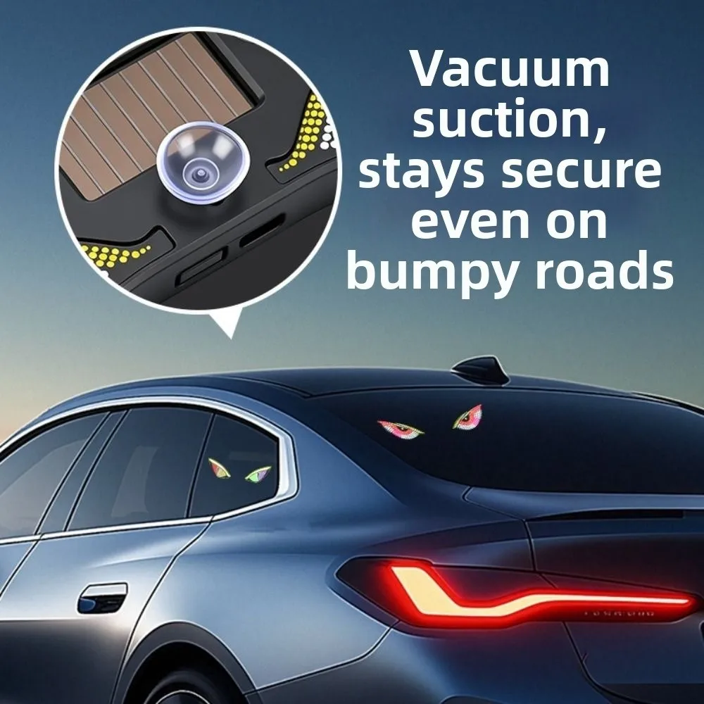 5 Modes Car Demon Eye Light Creative Suction Cup Installation Solar Warning Light Safety Cool Vehicle Signal Lights Universal