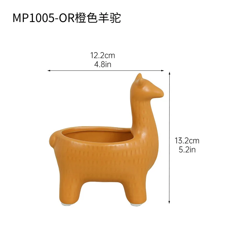 Creative Cute Alpaca Ceramic Ornament Living Room Entrance Storage Jar Wine Cabinet Foyer Desktop Decoration