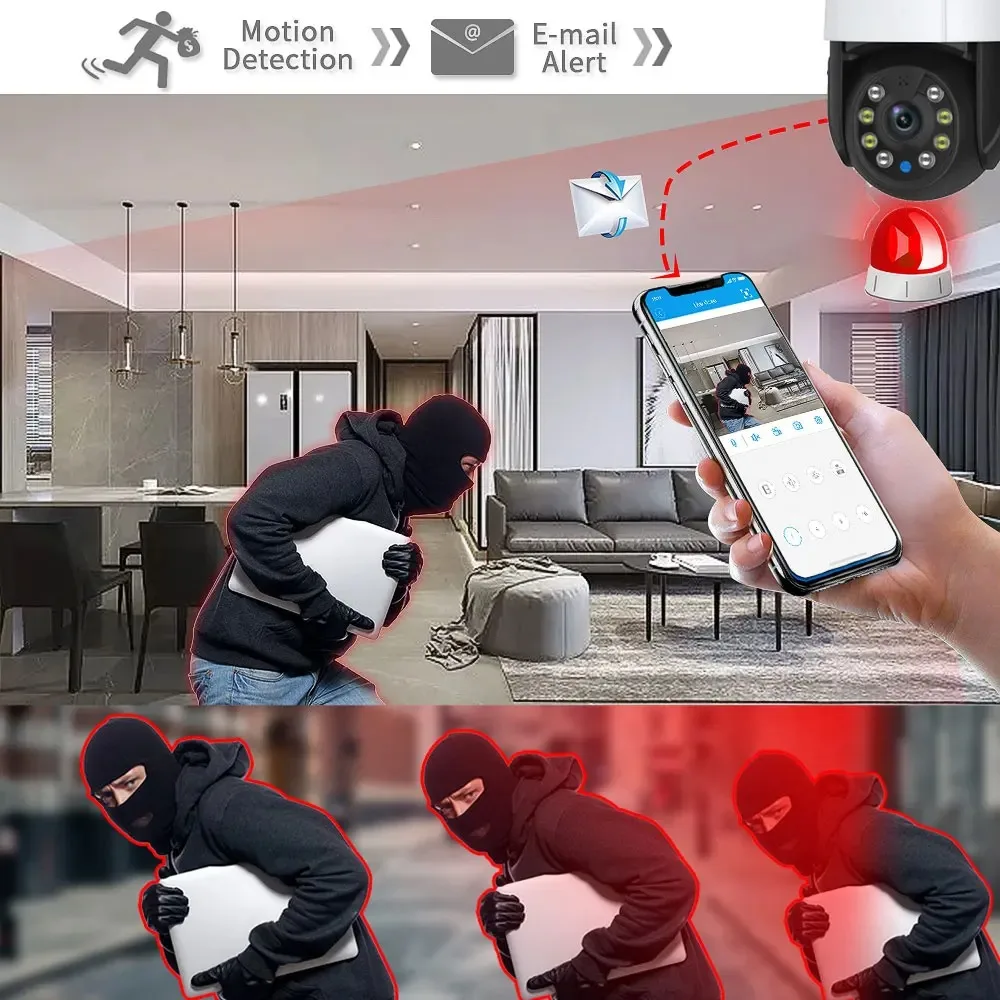 5MP HD Wifi IP Camera Tuya Auto Tracking TUYA Smart Home Monitor Wireless Security Camera Street PTZ Day and Night Full Colorful