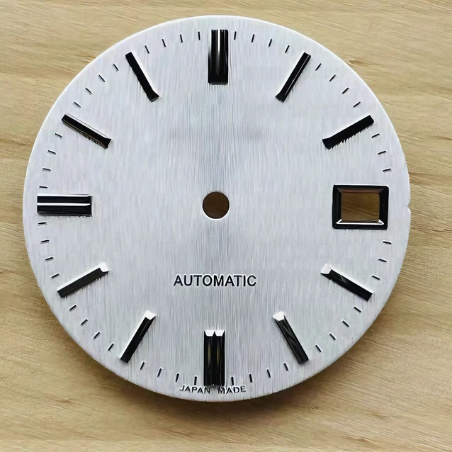 

28.5mm NH35 dial / NH36 dial no luminous mechanical watch logbook vertical pattern literal S diving watch for seik mod